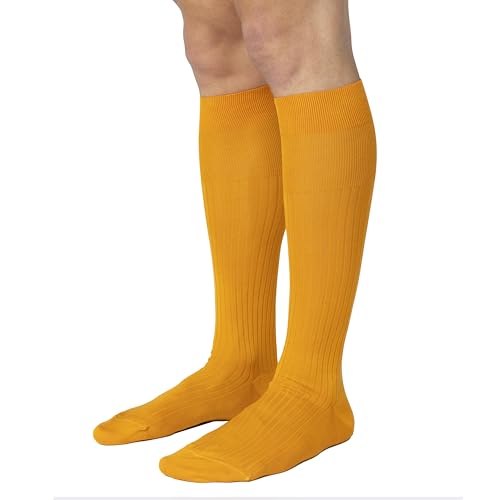 Chaussettes longues homme Ciocca 100% coton fil d'Écosse à côtes larges