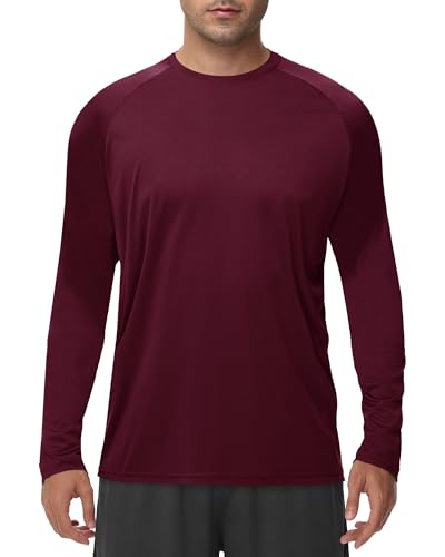 Image of Long Sleeve Shirts for Men - Quick Dry Moisture Wicking UV UPF Sun Protection T-Shirts for Fishing Workout Swim