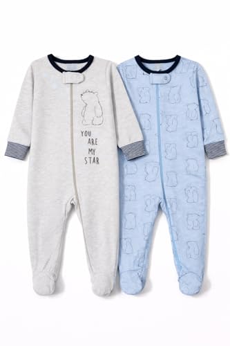 Image of TuddyBuddy 100% Cotton Multi Color Zipper Romper Sleepsuit /Romper /Jumpsuit for Baby Boy & Baby Girl