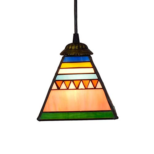 Preisvergleich Produktbild Leuchten, Tiffany-Art-Mini-Anhänger-Licht, Pyramide Glaspendelleuchte, Deckenpendelleuchte Fixture 6-Inch Schatten, for Esszimmer Kitchen Island Schlafzimmer, E26 / E27-Beleuchtungskörper Erleuchtung