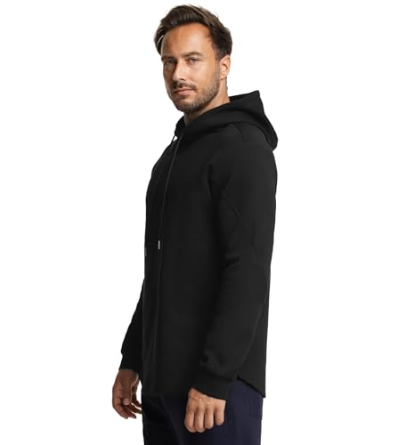 Fioboc Mens Hoodie Curve Hem Hoodies Pullover Classic Fit Sweatshirts Long Sleeve Hoodie S-4XL2