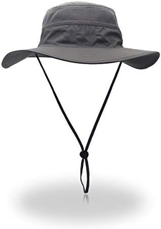 EONPOW Fishing Hats Windproof UPF50+ UV Protection Bucket Beach Mesh Sun Hat 56-61cm Dark Gray