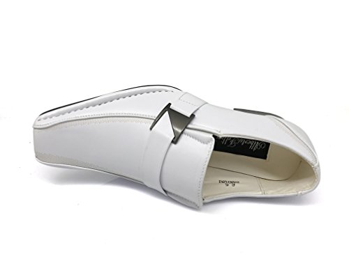 Enzo Romeo Stone Men's Dress Loafers Elastic Slip on with Buckle Fashion Shoes Runs Half Size Big4