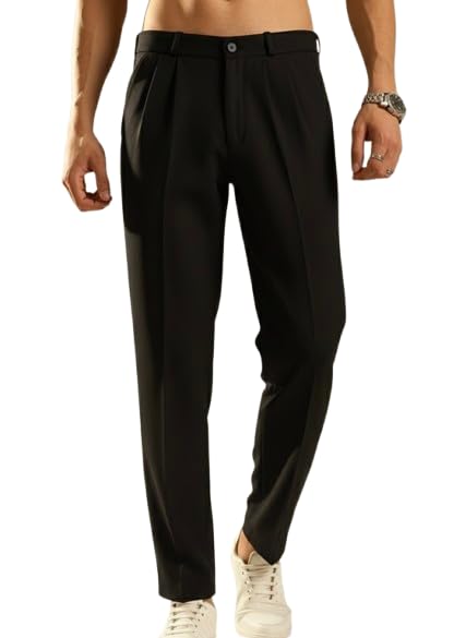 Men’s Relaxed Fit Pleated Trouser | Premium Fabric Pants for Men | Old Money Style Formal & Casual Wear | Comfort Stretch Elegant Trousers-image-32