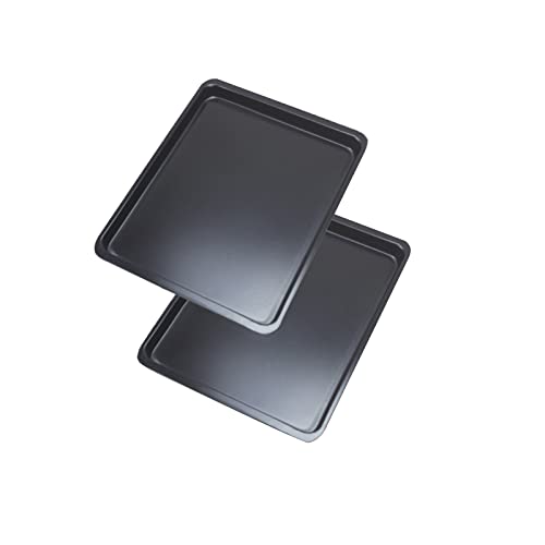 Shenfa Oven Baking Pans Nonstick Cookie Sheet Carbon Steel Cooking Pan Bakeware Set Rectangle Cookie Pans 2-Piece 14.5 X 10 X 0.7 Inch, Black #TOP22
