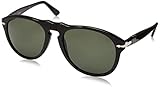 Persol PO0649 Aviator Sunglasses, Black/Crystal Green, 56 mm