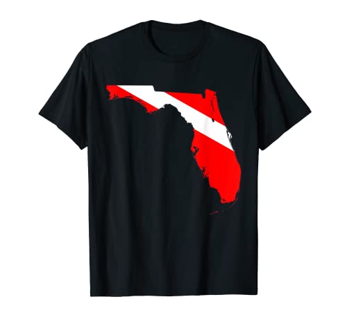 Impresionante bandera de la Florida Buceo Diver Down Print Camiseta