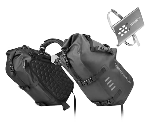 Alforjas para motocicleta Rhinowalk con protectores térmicos 48 L miniatura 1
