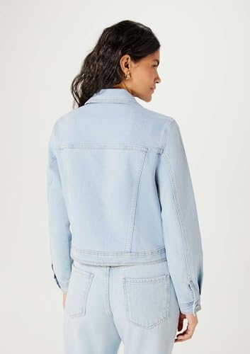 Jaqueta Jeans Feminina Reta Com Botões - Azul P
