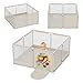 Tulano Cozy 20 Laufstall Baby 130x130 cm mit Boden Spielgitter für Babys 6 bis 36 Monate Tragbar Innen Außen Faltbar Netzwände Metallrahmen Kinderschutz Reisegitter Laufgitter Beige