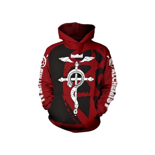 MIAOCOS Fullmetal Alchemist Edward Elric - Sudadera con capucha unisex para adultos,...