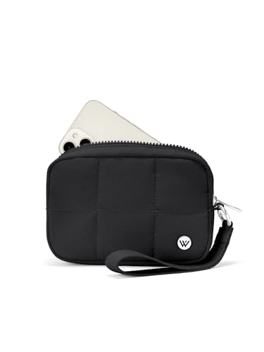 WESTBRONCO Puffer Wristlet Wallets for Women RFID Nylon Wallet with Zipper Quilted Purse for Travel Credit Card Holder Phone