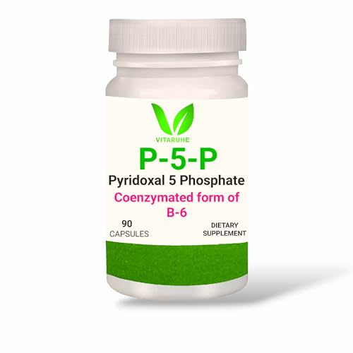 Vitaruhe Vitamin B6 (P5P) 50mg - Bioactive Vitamin B-6 for Energy, Nerve Health, Cardiovascular Support, Mood Enhancement- 90 Capsules