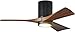 Matthews IR3HLK-BK-WA-42 Irene Indoor/Outdoor Damp Location 42" Hugger Ceiling Fan with LED Light and Remote & Wall Control, 3 Wood Blades, Matte Black