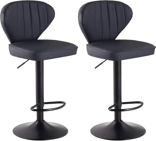 Taburetes Altos de Cocina Negro con Respaldo Marca FDTMGW