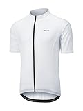 ARSUXEO Cycling Jersey Men Short Sleeves Ultra-Comfortable Road Bike Jersey Biking Bicycle Shirt White Large