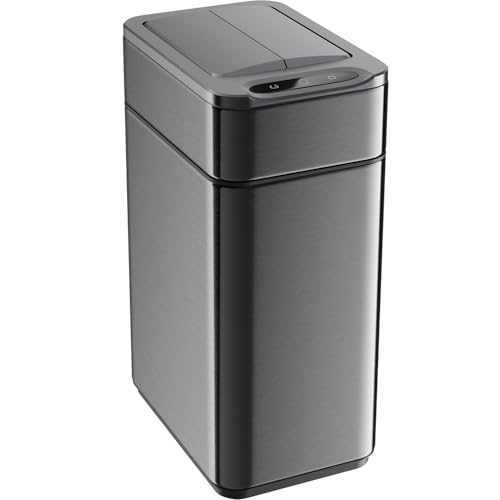 Image of hOmeLabs 2.4 Gallon Touchless Sensor Trash Can Stainless Steel