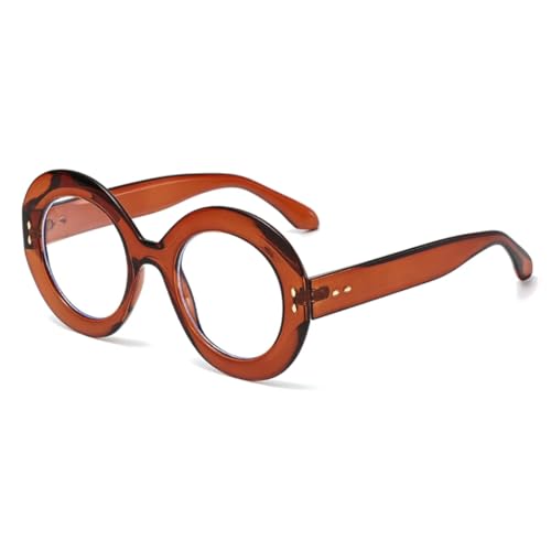 Lunettes anti-lumière bleue pour le bureau : monture ovale rétro marron