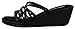 Skechers Women's Cali Rumblers-Social Butterfly Wedge Sandal, Black Rhinestone, 11 M US