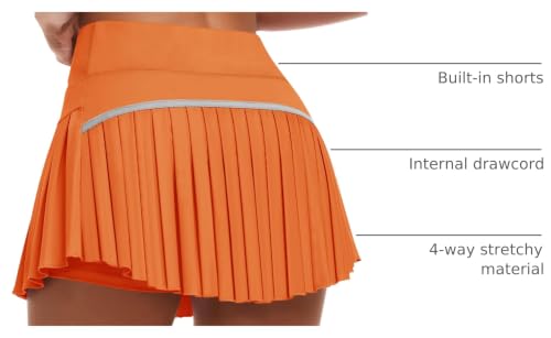 Image of JoyGirl Womens Pleated Tennis Skirt High Waist Golf Skort | Built-in Shorts with Pockets, Mini Athletic Skirt, Breathable, for Tennis Golf Pickleball Workout