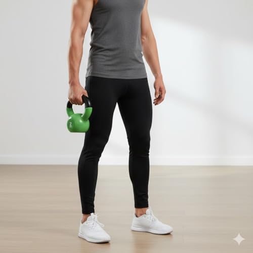 Image of Vinyl Coated Kettlebell 2 KG | Cast Iron Core Weight for Home Gym | Strength Training, Weight Lifting, Full Body Workout, Cardio Conditioning & Fitness Equipment (Green, 4 KG)