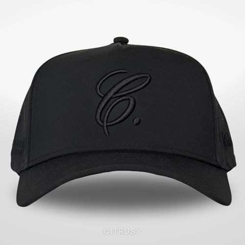 Image of CITRUSY Athletic Trucker Golf Hat | Performance Mens 5 Panel Cap | Cool Breathable Waterproof Workout Running Snapback