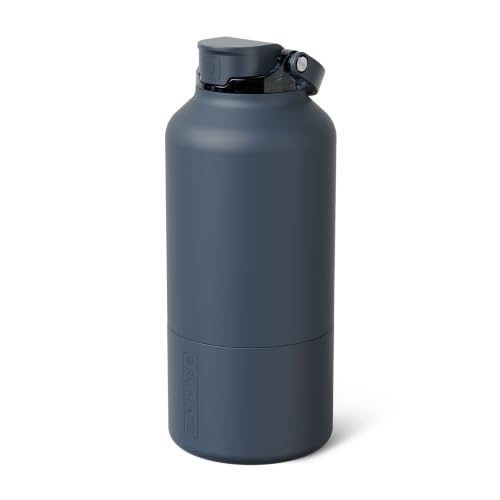 BrüMate Rise 65oz Water Bottle With 100% Leakproof Covered Silicone Straw | Insulated Stainless Steel Water Bottle With Removable Straw | Fast Flow | Soft Silicone Spout | BPA-Free (Nightfall Blue)