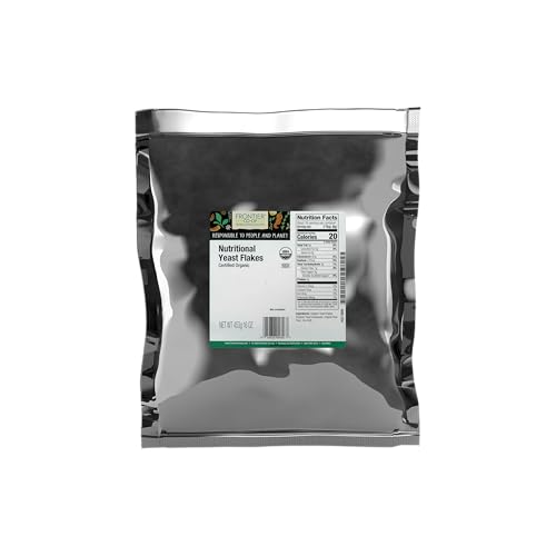 Frontier Co-op Organic Nutritional Yeast Flakes, 16 Oz, Bulk Bag - Essential B Vitamins, Non-Irradiated, Kosher Yeast - Parmesan Cheese Substitute