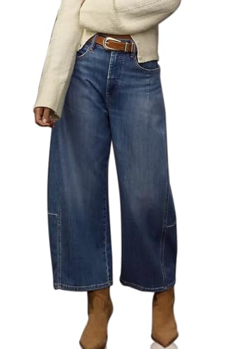 Womens Wide Leg Jeans Mid Rise Baggy Boyfriend Stretchy Ankle Vintage Denim Cropped Pants Trendy 2025