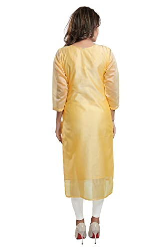 Image of DARIKA Designer wear Silk Kurti for Women Solid in Plus Size & Small Size.