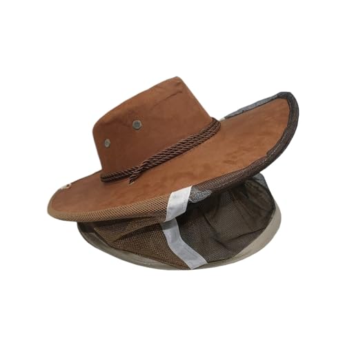 Outils apicoles et filet pour la tête d'apiculteur avec chapeau marron