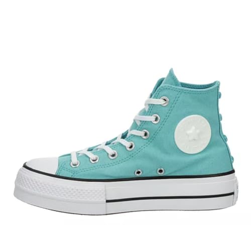 Converse Unisex Chuck Taylor All Star High Top Canvas Platform - Lace up Closure Style - Teal 73