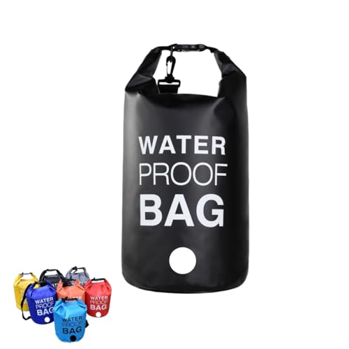 Bolsa Estanque 10L Saco Lona de PVC impermeável à Prova D´água Flutuante Multiuso Praia Cachoeiras Camping Trekking Dias de Chuva (Preto)