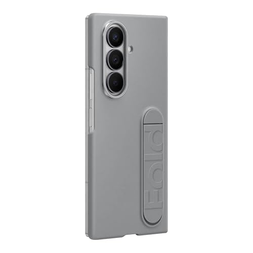 Image of Samsung Galaxy Z Fold7 Silicone Phone Case, Protective Cover with Stand, Secure Grip, Soft, Comfortable Design, US Version, Gray