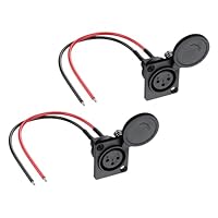 PNGKNYOCN XLR-Ladeanschlussbuchse, 3-polige XLR-Buchse mit wasserdichter Abdeckung, kompatibel mit Motorrädern, Elektrorollern, Laufrädern usw. (2er-Pack)