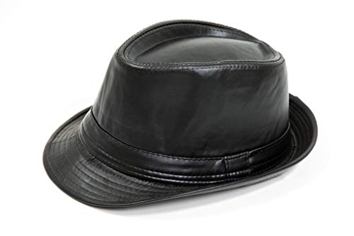Chapéu Fedora Leather Courino – Chapelaria Vintage – Preto