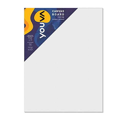 Image of Navneet Youva, Primed Canvas Board Pack of 3 for Acrylic and Oil Colour Painting, 10x12 inch & Primed Canvas Board 16x20 inch & Primed Canvas Board 12x16 inch