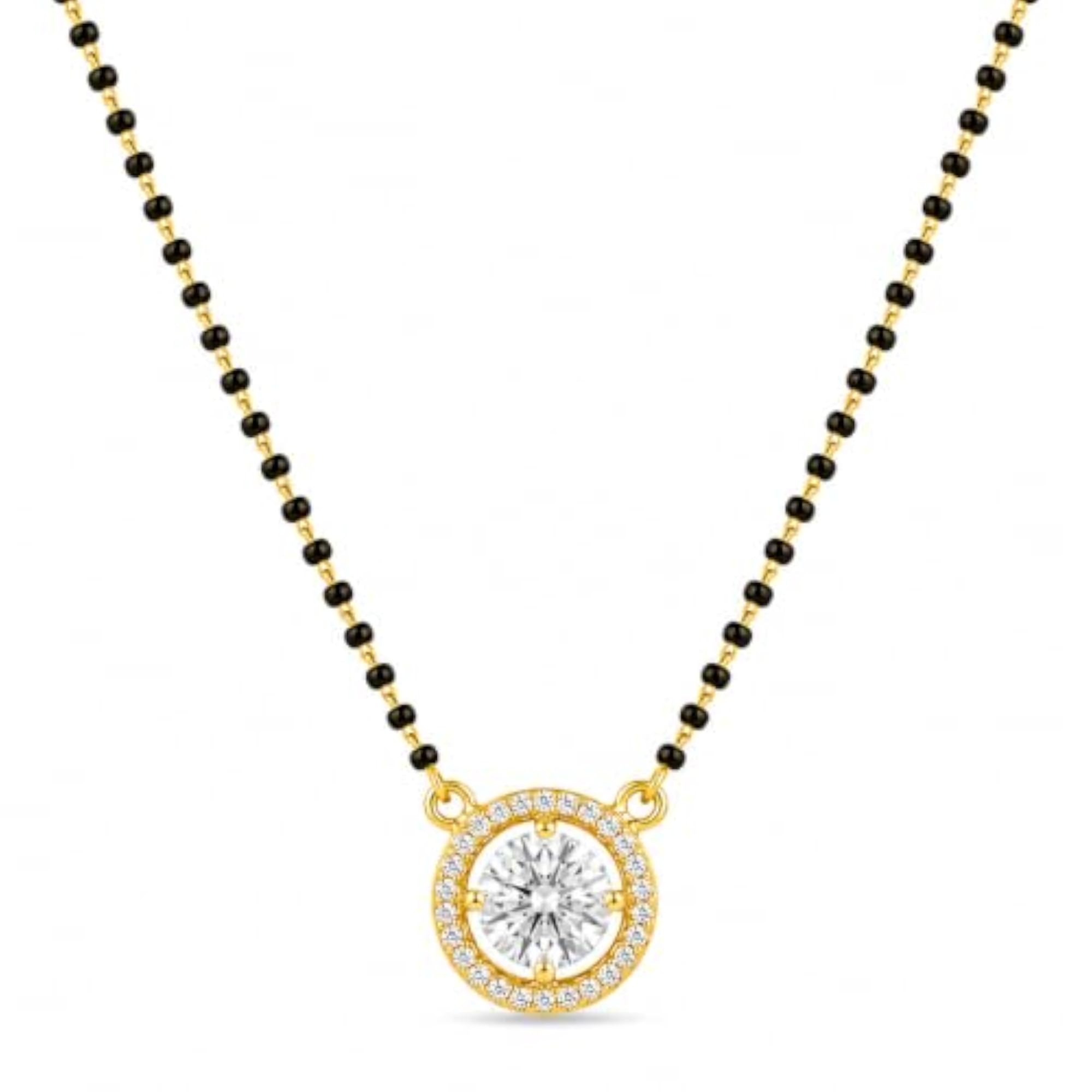 Round Solitaire Diamond Mangalsutra for Women