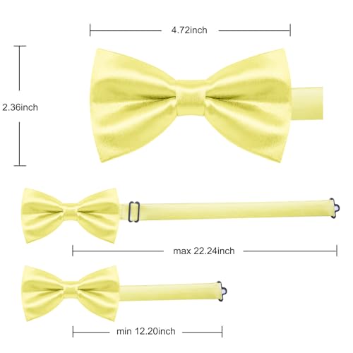 Image of YourTies Bow Ties for Men Pretied Bowties Solid Color Satin Bow Tie Formal Business Tuxedo Wedding Party Prom