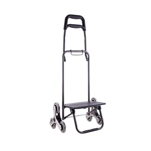 Carrello pieghevole per scale a 6 ruote Carrello per la spesa in acciaio inossidabile resistente Capacità 25 kg Carrello portatile Utility per la spesa domestica e uso esterno