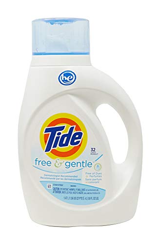 Image of Tide Free and Gentle HE Liquid Laundry Detergent 50 oz. Unscented and Hypoallergenic for Sensitive Skin 32 Loads
