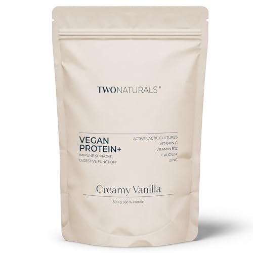 Veganes Proteinpulver - All-in-One Protein mit Bakterienkulturen, Vitamin C, B12, Calcium & Zink - Mit Erbsenprotein - 69g Eiweiß - Sojafrei & ohne Zuckerzusatz (Vanille)