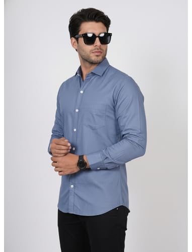 Image of Diverse Men's Solid Formal Shirt | Premium Cotton Full Sleeve Regular Fit Shirt for Men | Stylish Office, Business & Casual