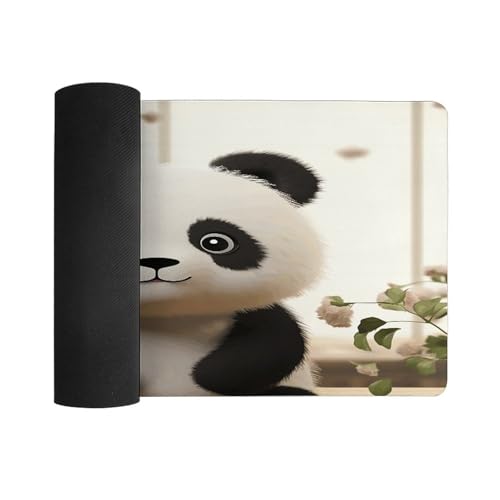 Alfombrilla para mouse grande con diseño de panda blanco miniatura 3
