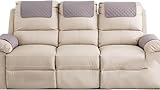 YongXinMY Sofa-Kopfstützen-Armlehnenbezug für Liegestuhl mit Aufbewahrungstaschen, minimalistisches Couch-Schutz-Set, solide, rutschfeste, gesteppte Polster für 1-, 2-, 3-Sitzer-Wohnzimmer (#1, 3
