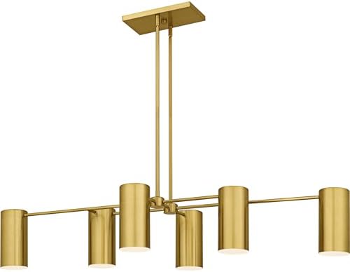 Quoizel Foreland 6-Light Brushed Gold Linear Chandelier