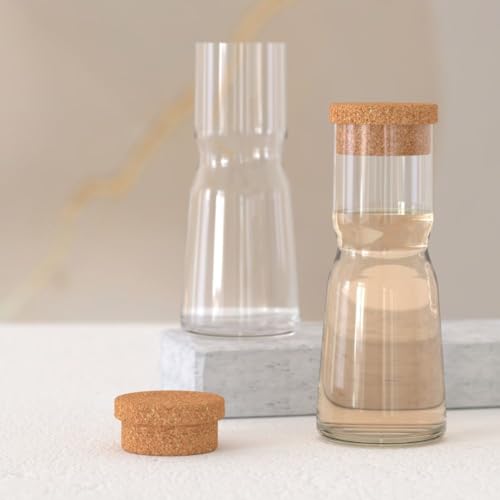 Image of Krosno Water Carafe with Cork Stopper, 33.8 oz, Splendour Collection