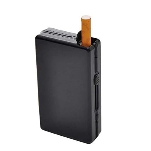 Housweety Cigarette Case Holder Box for 10 Cigarettes Black