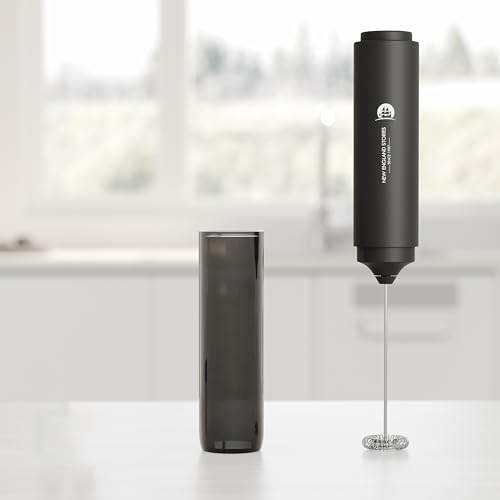 Image of Travel Milk Frother with Cover - Handheld Electric Foam Maker with Stainless Steel Whisks, Portable Drink Mixer for Coffee, Latte, Matcha, Hot Chocolate