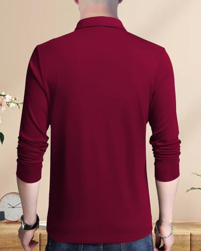 Image of Noble Monk Men's Polycotton Regular Fit Full Sleeves Polo T-Shirt